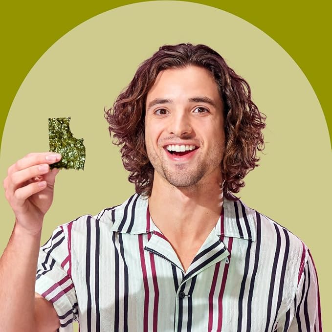 Gimme Seaweed Organic Premium Roasted Seaweed Snacks, Extra Virgin Olive Oil, 20 Count, Keto, Vegan, Gluten-Free, Great Source of Omega3s and Iodine, Healthy On-The-Go Snack for Kids and Adults