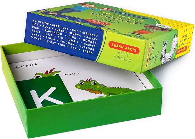 SPARK INNOVATIONS Animals Matching Cards Floor Game, Learn Abc's with Animals Matching Game, Childrens Memory Game, Animal Games, Toddler Learning Toy