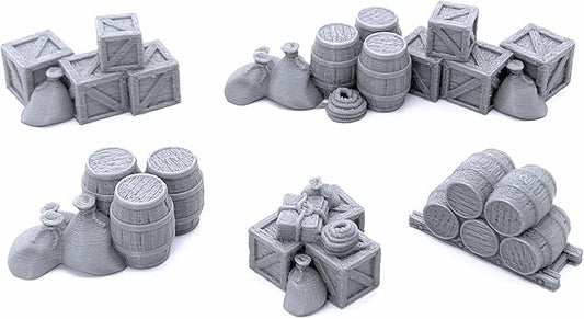 Cargo Piles DND Terrain Compatible with Dungeons and Dragons, Warhammer 40k, 28mm Miniature Wargaming, Tabletop RPGs, Wargame Scenery