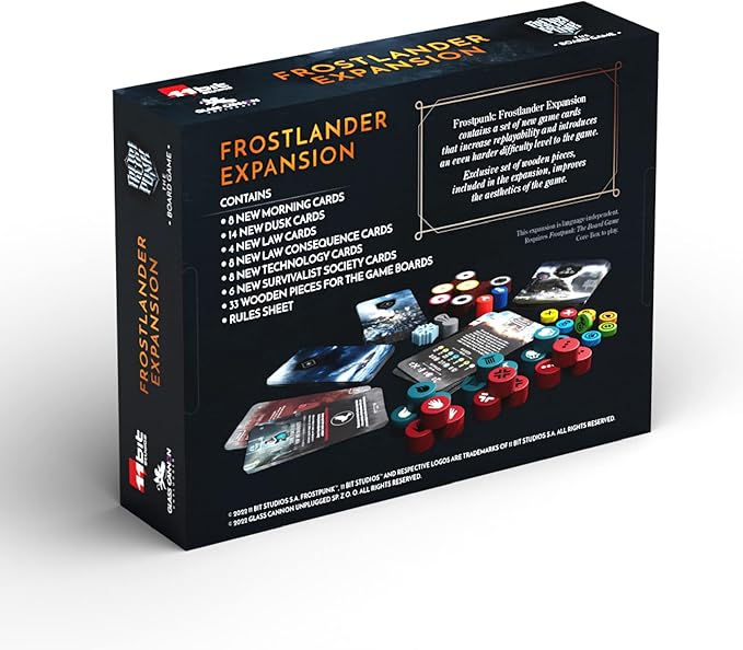 Frostpunk The Board Game Frostlander Expansion - New Cards and Exclusive Wooden Pawns! Cooperative Post-Apocalyptic Survival Game, Ages 16+, 1-4 Players, 120-150 Min Playtime, Made by Rebel Studio