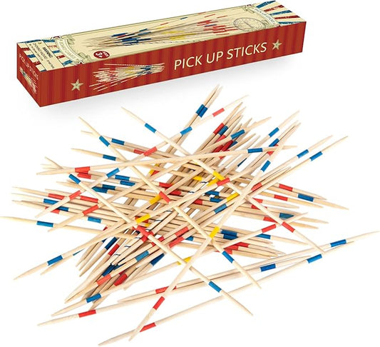41 Piece 12 Inch Bamboo Pick Up Sticks Game Classic Table Game Fun Family Board Game Gift for Adults and Kids