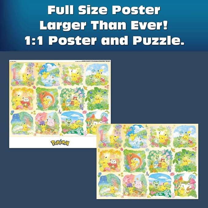 Buffalo Games - Sapphire Select - Pokemon - Scenic Pokemon - 1000 Piece Jigsaw Puzzle – Challenging & Fun – Blue Core Puzzle Board – Giftable Display Box - Full Size Poster Included