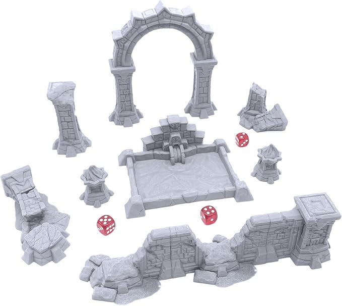 Forgotten Temple Expansion Set - DND Terrain Compatible with Dungeons and Dragons, 28mm Miniature Wargaming, Tabletop RPGs, Wargame Scenery
