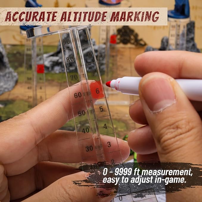 DND Flying Miniatures Combat Riser (Set of 2) Acrylic Laser Cut Flight Stand Terrain from 0 to 9999 ft Perfect for Dungeons and Dragons, Wargames, D&D and Tabletop RPG