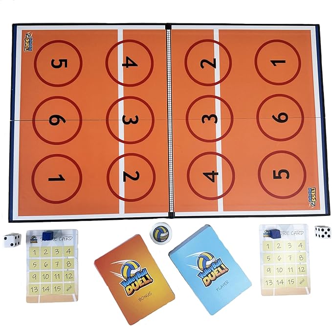 Action & Strategy Volleyball Board Game | Indoor Theme | Ages 13+ | 2 Players | 1v1 or 2v2 | Average Playtime 15 Minutes | Gift for Volleyball Players and Fans