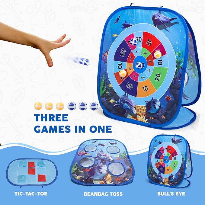 TOY Life Bean Bags Toss Carnival Game, Cornhole, Outdoor Toys for Kids Ages 4-8, Backyard Game Sports & Outdoor Play, Outside Toys for Ages 5-7, Family Lawn Yard Games Birthday Party, Gift for Boys