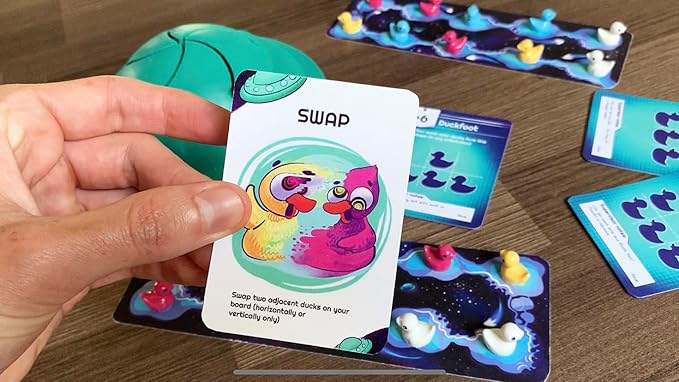 Abducktion - IntergalacDuck Research Expansion Pack, 25-30 Minutes, Additional Cards, 2 More Boards for up to 6 Players, and Glitter Ducks!