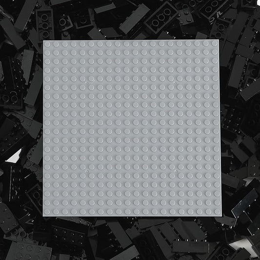 500 Piece Classic Building Bricks and 1 Gray Baseplate, 2x4 Bricks Bulk Creative Building Toys, Blocks Bulk for Kids Ages 6+, Black