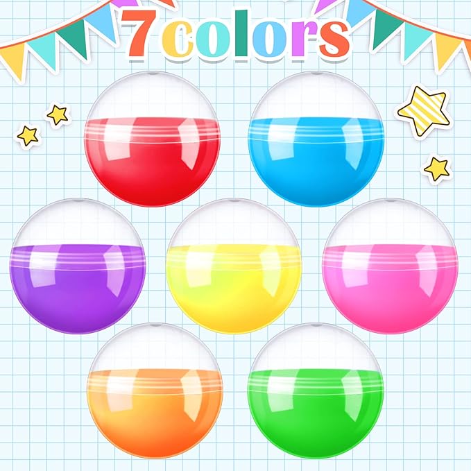 Sosation 150 Pcs 1.1 Inch Gumball Vending Machine Capsules Plastic Containers Toy Empty Round Capsules for Prizes Party Favors