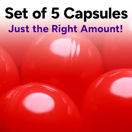 Big Claw Machine Capsules Red Plastic Sphere Large Party Favor Containers Round 5 pcs 7.9 inch Jumbo Plastic Christmas Ornaments Extra Large Candy Gift Box Empty Craft Party Supplies Vending Capsules
