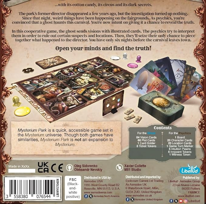 Mysterium Park Board Game | Mystery Board Game | Cooperative Board Game | Fun Game for Adult and Family Game Night | Ages 10 and up | 2-6 Players | Average Playtime 28 Minutes | Made by Libellud