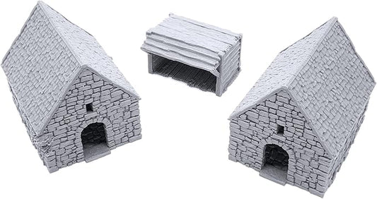 Small Rustic Barns by Printable Scenery, 3D Printed Tabletop RPG Scenery and Wargame Terrain 28mm Miniatures