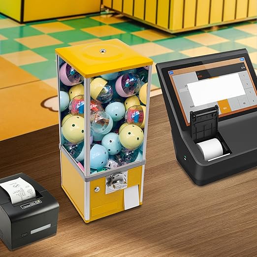 Vending Machine, Candy Vending Machine for Game Stores And Retail Stores, Capsule Vending Machine Commercial Vending Machine for 1.1.06-1.77 In of Capsule Toys or Candies 10.24*10.24*25.2 in (Yellow)