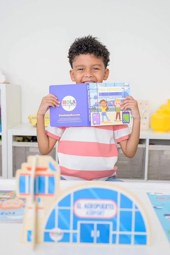 Hello, Airport! - ¡Hola, Aeropuerto! | Includes Bilingual Book, Cards, Dry Erase Activity Book, Marker, and More | Interactive Learning Activities Spanish and English Educational Resources For Kids 3+
