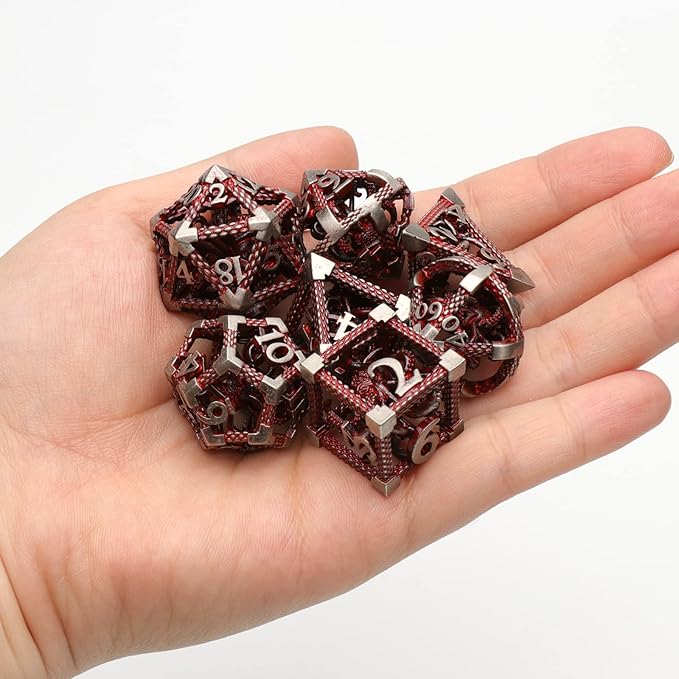 Hollow Cthulhu Metal Polyhedral Dice Set - Role Playing D&D Dice for Dungeons and Dragons, Pathfinder, Warhammer, Shadowrun