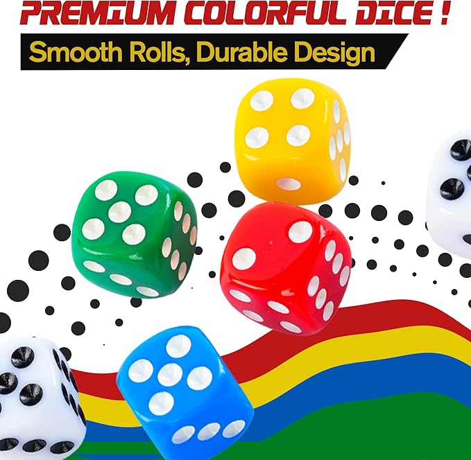 ASUTIIBO Replacement Score Cards Set for Qwixx๏ผIncludes 2 Game Boards๏ผ6 Game Dice,2 Dice Game Score Sheets and 1 Game Manual