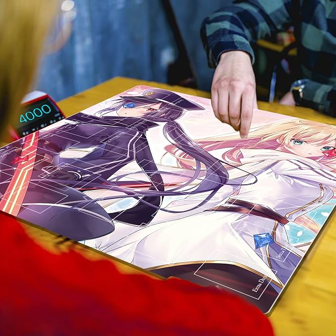 Card Rubber Mat - 2 Player, Square playmat for Gamer 60x60cm/23.6x23.6inch