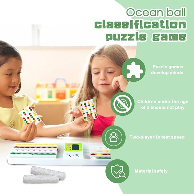 Ball Sorting Toy - Color Ball Return Game for Adults and Kids, with Timer for Family, Office, School