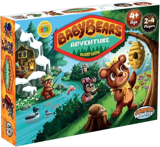 New! Jumping High Five Baby Bears Adventure Board Game! Kids Cooperative National Park Bear Game for Children Ages 4 and Up, Race Through The Forest to Collect Snacks and Learn New Skills