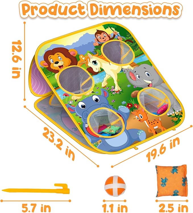 Bean Bag Toss Game for Kids - Cornhole Board Outdoor Toys for Toddlers -Party Activities Carnival Outside Yard Backyard Beach Lawn Games Toy for Kid Boys Girls Age 3 4 5 6 7 8 Year Old Birthday Gifts