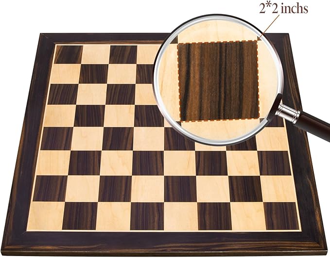 21.25’’ Wooden Chess Board Professional Tournament Chess Board with 2.0" Squares Large Chess Family Outdoor Board Games (Chess Board Only)
