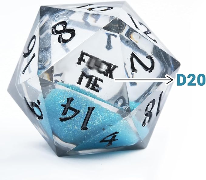 DND Dice Set - Handcrafted Liquid Core Sharp Edge 7-Die Resin Dice with Colorful Quicksand Effect,for DND, RPG, MTG, Tabletop Games(Rebel ESSENC)