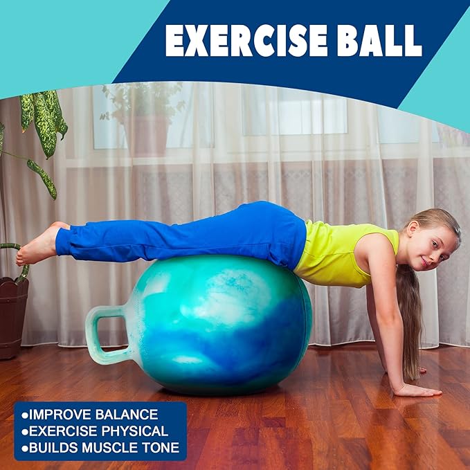 EVERICH TOY Hopper Ball, Clouds Hopping Toys for Kids, 18 Inch Bouncy Ball with Handle, Inflatable Bouncing Hoppity Hop Toys for Boys and Girls Gifts