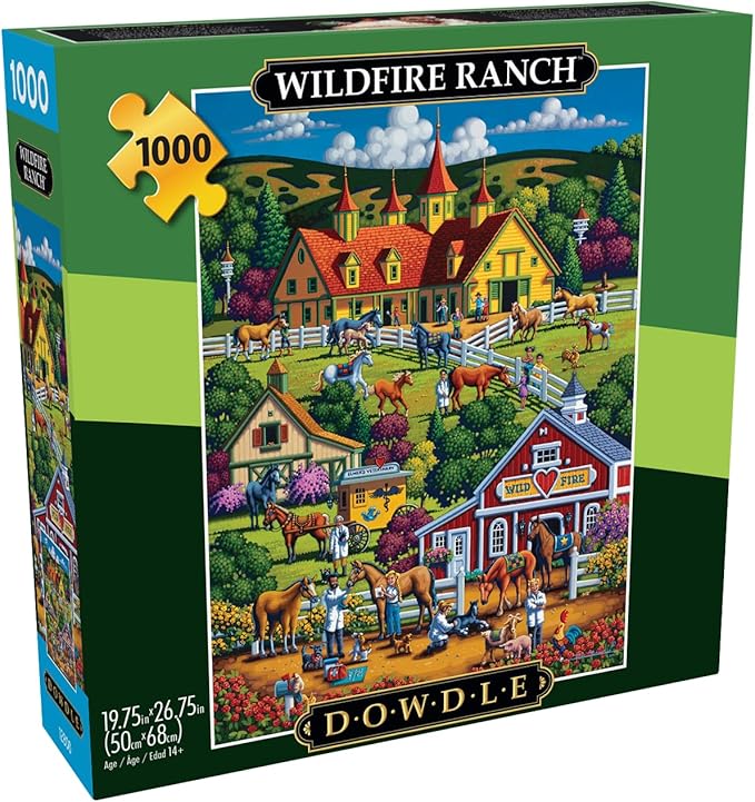 Buffalo Games - Eric Dowdle - Wildfire Ranch - 1000 Piece Jigsaw Puzzle for Adults - Challenging Puzzle Perfect for Game Nights - Finished Size is 26.75 x 19.75