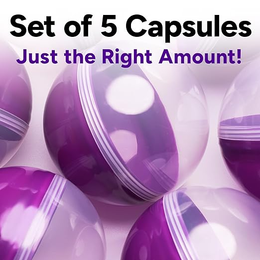 Big Claw Machine Capsules Translucent Purple Plastic Sphere Party Favor Containers Round 5 pcs 6.3 inch Jumbo Plastic Christmas Ornaments Extra Large Gift Box Craft Party Supplies Vending Capsules