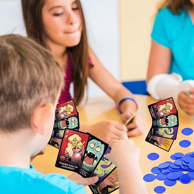 Coopay 1000 Pieces 1 Inch Bingo Chips Bulk, Bingo Markers for Math Practice, Plastic Learning Counters Disks Counting Discs and Poker Chips Game Tokens Kids Reward (Blue)