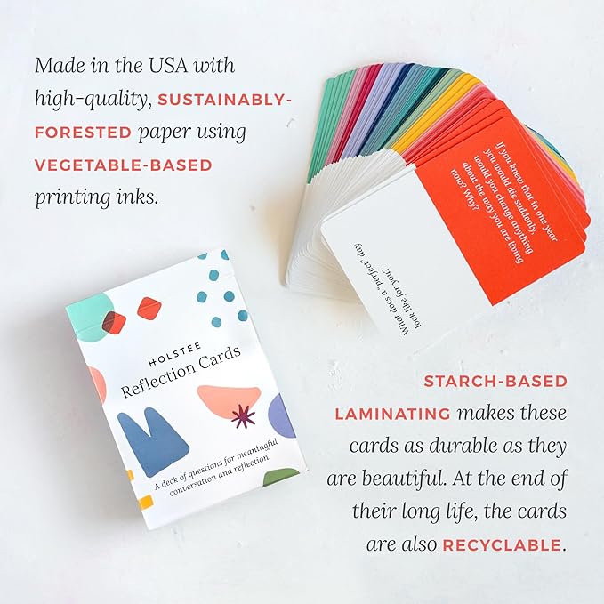 Holstee Reflection Cards - A Deck of 100+ Questions to Spark Meaningful Connections and Conversations