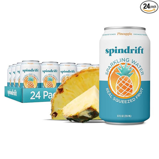 Spindrift Pineapple Sparkling Water Can 12 Ounce (Pack of 24)
