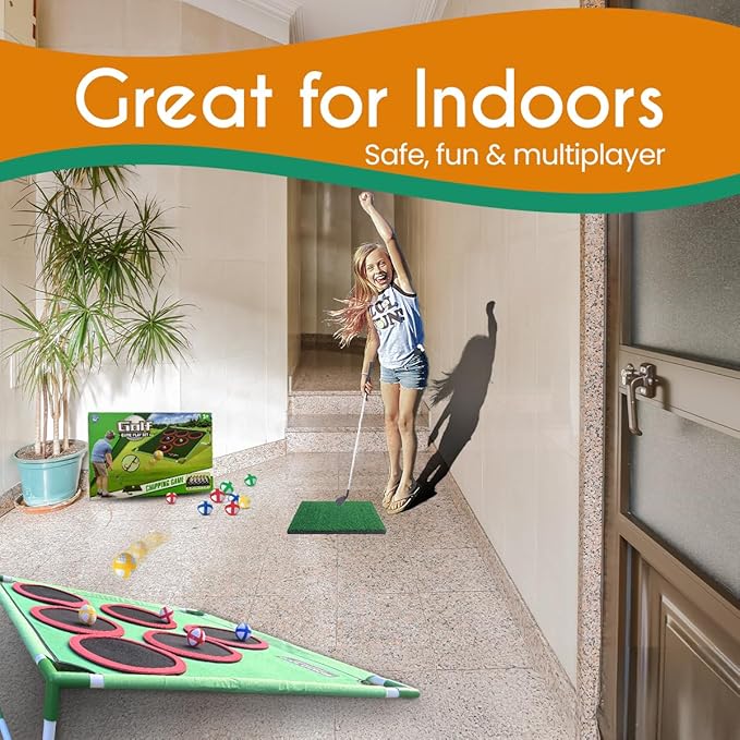 Battle Golf Game Chipping Mat - 37pcs Sticky Golf Pro Games Practice Mats Indoor Outdoor Games for Adults Family Kids Battle Golf Royale Game Play Equipment Stick Chip