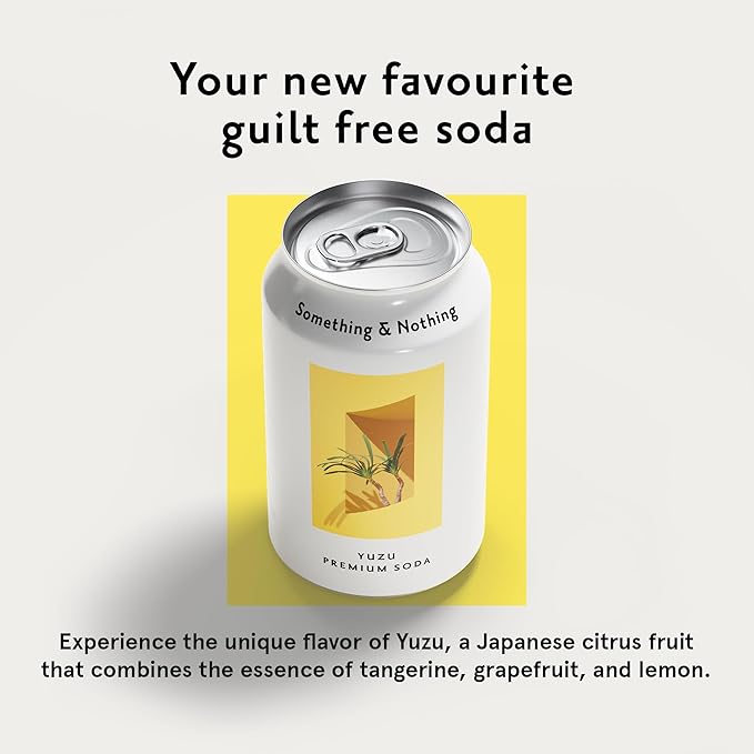 Something & Nothing Seltzer | Lightly Carbonated, Full Flavoured with Added Grape & Lemon Juice | Vegan & Low Calorie Sparkling Water | 12 fl oz Cans, Pack of 12โฆ (Yuzu)