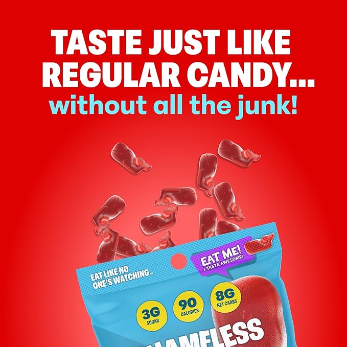 Shameless Snacks - Healthy Low Calorie Snacks, Low Carb Keto Gummies (Gluten Free Candy) - 6 Pack Wunderlicious Whales