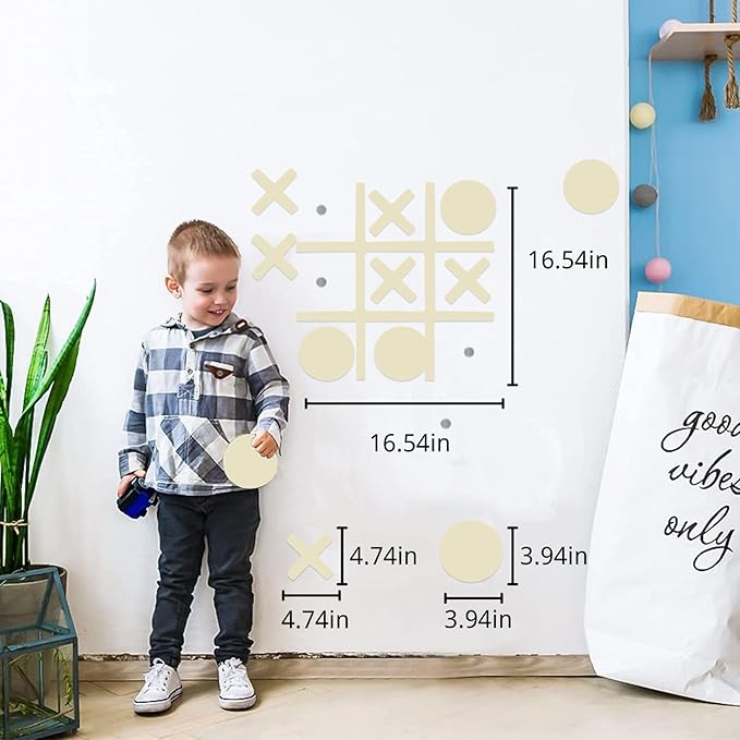 Magnetic Tic Tac Toe Wall-Mount Game, Board Games,Game Room Decor,Kids&Adults Indoor Party Game,Modern Wall Decals for Kids Room,Playroom Decals,Classroom&Offices,Best Gift for Kids,Family, Friends