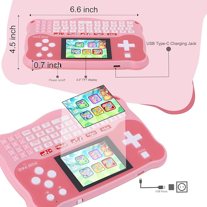 Kids Tablet/Baby Learning Pad with 102 Activities/Toddler Tablet with ABC Alphabet/Words/Music/Math Interactive Educational Electronic Toys Gifts Handheld Game for Preschool Boys Girls Ages 3-12