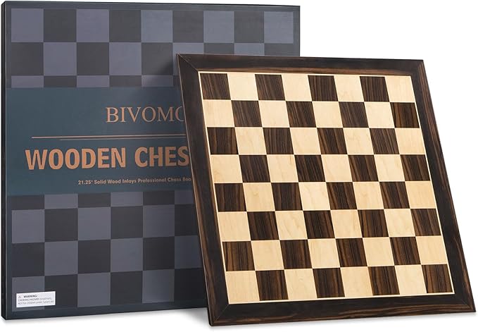 21.25’’ Wooden Chess Board Professional Tournament Chess Board with 2.0" Squares Large Chess Family Outdoor Board Games (Chess Board Only)