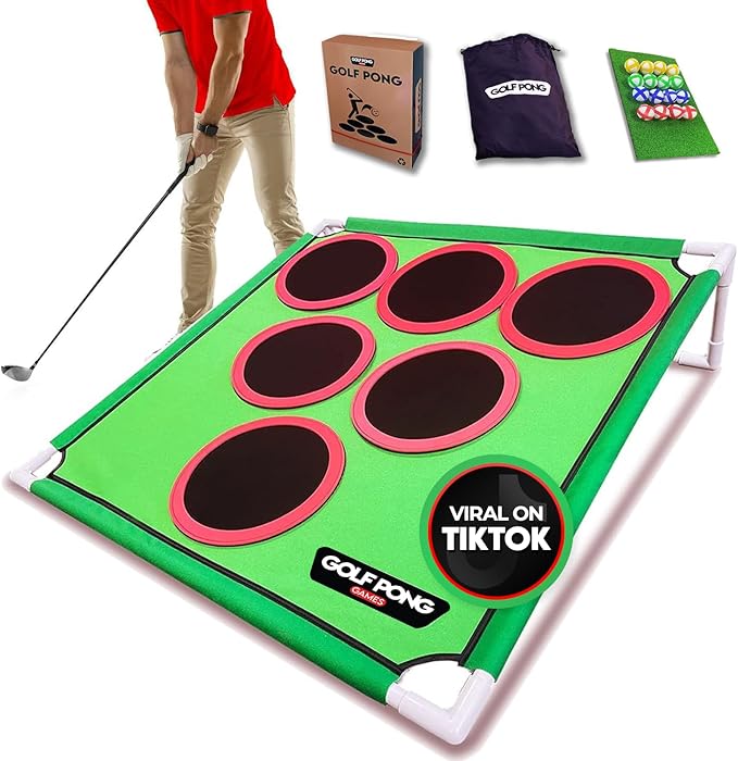 – Backyard Golf Game with 16 Chipping Velcro Balls & Mat, Yard and Outdoor Games for Adults & Family, Indoor Golf Set for Home, Beach or Party, Lawn Games for Adults & Family Outdoor