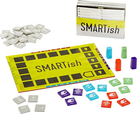 Mattel Games Smartish Trivia Board Game for 2 to 12 Players Ages 14 Years and Older, Category-Swap Strategy