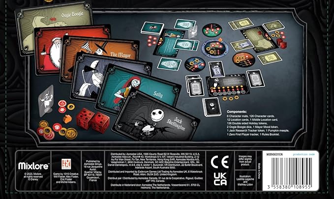 Nightmare Before Christmas Card Game - Quick Tactical Game with Unique Character Decks for Ultimate Holiday Wins, Fun Family Game, Ages 10+, 2-6 Players, 30-45 Min Playtime, Made