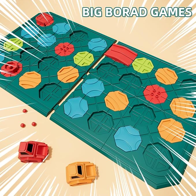 STEM Board Games Educational Learning Toys, Brain Teasers Puzzles Logical Road Builder, Montessori Preschool Birthdays Gifts for Kids Ages 3-8 Year Old, Super Large with 8 Boards