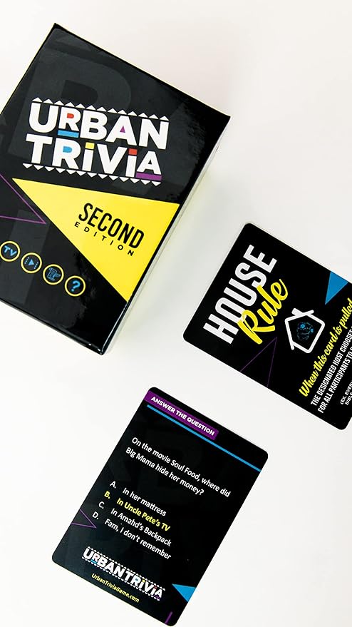 Urban Trivia Card Game - Black Culture, TV, Movies, Music, Sports & Growing Up Black