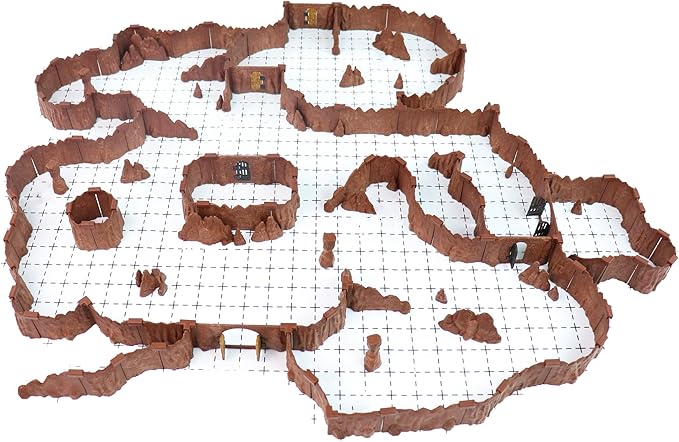 Troll Cavern Set - Mini Dungeon Castle Cavern DND Terrain for Tabletop RPGs, Dungeons & Dragons, Pathfinder, War Gaming, and More! - by DCD (124+pcs, 3.5sqft, 16areas)