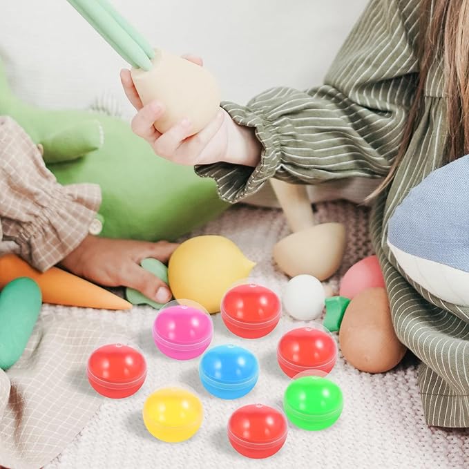 50PCS Gumball Vending Machine Capsules Egg Shell Easter Candy Storage Box 1.5 Inch Empty Vending Machine Capsules Fillable Prize Balls Capsules