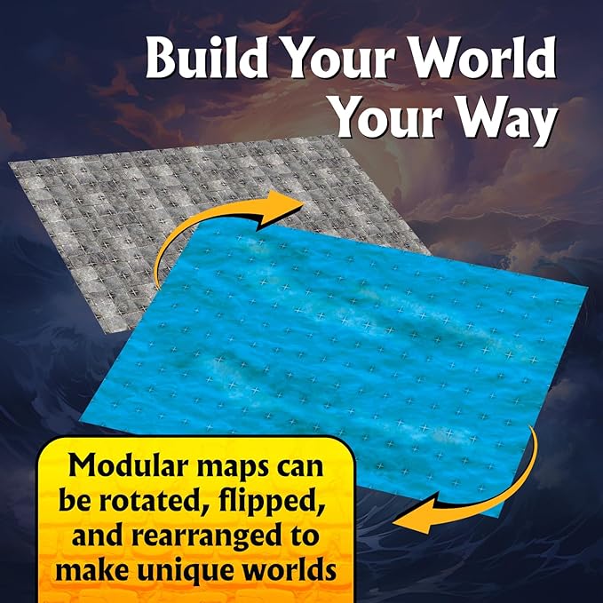Arcknight The Texutures Pack Roleplaying Battlemaps; 16 Modular RPG Maps in 8 Double-Sided Pages, 1" Square Grid, Modular & Versatile Design for Tabletop Gaming - for Dungeons & Dragons, Pathfinder