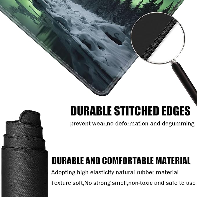 Board Game for TCG Playmat Table Mats Games Size 60X35 cm Mousepad Compatible for MTG RPG CCG Trading Card Game Play mats with 6 Dice (Playmat 139) Aurora