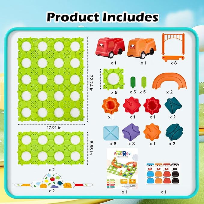 DIY STEM Board Games Kids Toys,Road Builder Educational Learning Toys for Kids, Montessori Logic Puzzles Brain Teasers Toy Preschool Classroom Gifts for Age 4-12 Year Old
