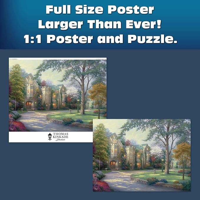 Ceaco - Sapphire Select - Thomas Kinkade - Beyond Summer Gate - 1000 Piece Jigsaw Puzzle – Challenging & Fun – Blue Eska Core Puzzle Board – Giftable Display Box - Full Size Poster Included