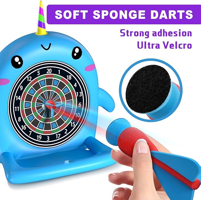 Swimming Pool Toys, 2-in-1 Inflatable Floating Dart Board Water Game, Darts Hoop Rings Outdoor Pool Games, Beach Yard Indoor Playset, Summer Family Party Birthday Gift for Kids Teen and Adults